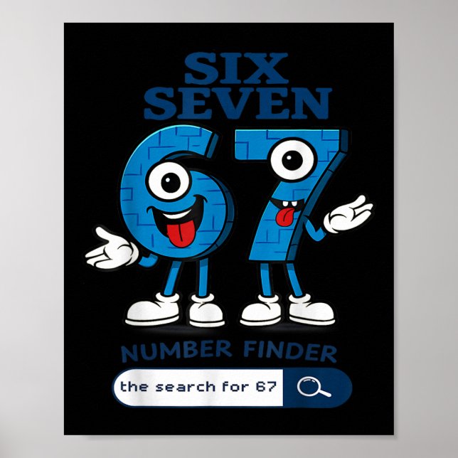 Bruh 67 Six Seven 6-7 Talian Brainrot Meme For Kid Poster (Front)