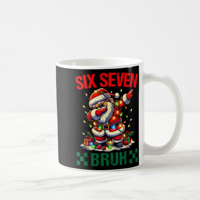 Bruh 67 Six Seven Funny Christmas Santa Claus 6 7  Coffee Mug (Right)