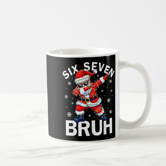 Bruh 67 Six Seven Santa Dabbing Christmas Meme Boy Coffee Mug (Right)