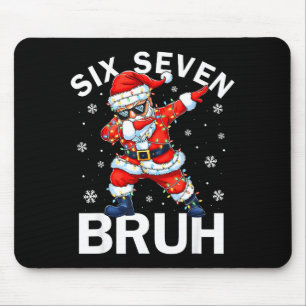 Bruh 67 Six Seven Santa Dabbing Christmas Meme Boy Mouse Pad