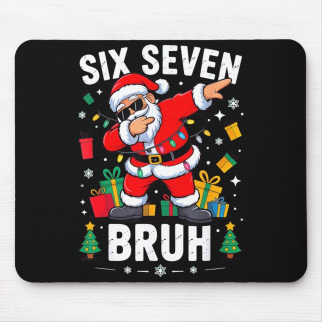 Bruh 67 Six Seven Santa Dabbing Christmas  Mouse Pad (Front)