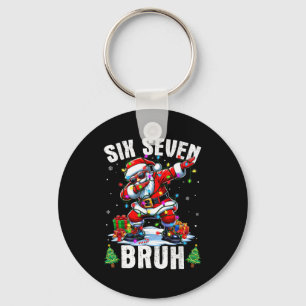 Bruh 67 Six Seven Santa Dabbing Christmas Shirts B Keychain