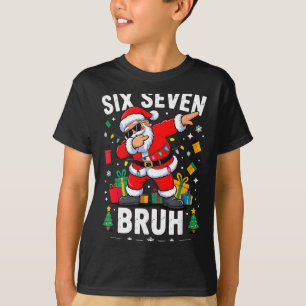 Bruh 67 Six Seven Santa Dabbing Christmas  T-Shirt
