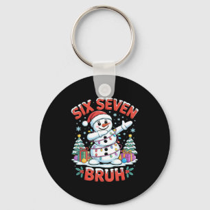 Bruh 67 Six Seven Snowman Dabbing Christmas Shirts Keychain