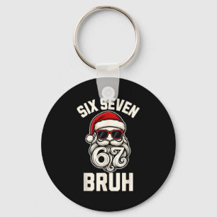 Bruh 6 7 Christmas 67 Santa Six Seven Christmas Bo Keychain