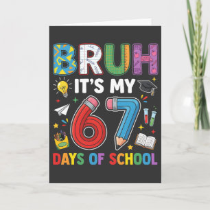 Bruh 6 7 Days Funny Retro Card