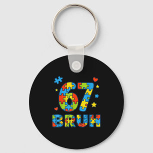 Bruh 6 7 Funny Six Seven Autism Awareness Kids Tea Keychain