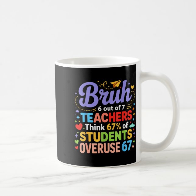Bruh 6 Out Of 7 Teachers Think 67% Of Students Ove Coffee Mug (Right)