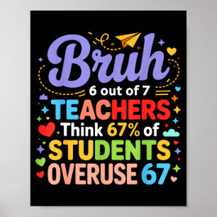 Bruh 6 Out Of 7 Teachers Think 67% Of Students Ove Poster