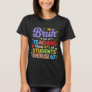 Bruh 6 Out Of 7 Teachers Think 67% Of Students Ove T-Shirt