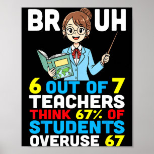 Bruh 6 Out Of 7 Teachers Think 67 Percent Students Poster
