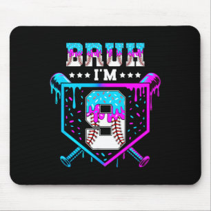 Bruh 9th Birthday Boy Baseball Ice Cream Drip 9 Ye Mouse Pad