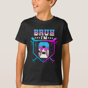 Bruh 9th Birthday Boy Baseball Ice Cream Drip 9 Ye T-Shirt