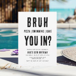 BRUH, are you in? Swimming Boy Birthday Invitation<br><div class="desc">BRUH,  are you in? Swimming Boy Birthday Invitation</div>