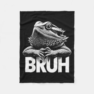 Bruh Bearded Dragon Fleece Blanket
