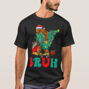 Bruh Bigfoot Christmas Funny Christmas Tree Xmas S T-Shirt