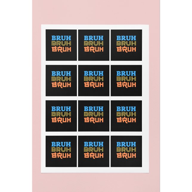 BRUH Bold Typography Design Square Sticker (Creator Uploaded)