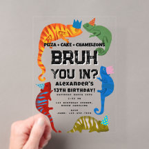 Bruh Boy's Birthday Party Teenager Chameleons