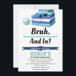 BRUH Boys Blue Pool Party Birthday Invitation<br><div class="desc">BRUH Boys Blue Pool Party Birthday Invitation
Fun Bruh Cool Blue Pool Party Boys Birthday Invitation. The design features a simple white background with the title "BRUH".</div>