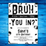 Bruh Boys Ice Hockey Kids Birthday Party Invitation<br><div class="desc">This ice-hockey birthday party invitation is part of a matching set of birthday party accessories. Your birthday kid is going to enjoy every moment of his special day. This design features a black and white pattern of hockey equipment, along with easy-to-read fonts, and plenty of space to add all of...</div>