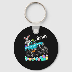 Bruh Bunny Happy Easter Monster Truck Lovers Kids  Keychain