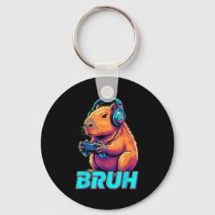 Bruh Capybara Funny Video Games Capybaras  Keychain