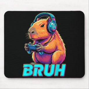 Bruh Capybara Funny Video Games Capybaras Mouse Pad