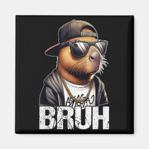 Bruh Capybara Sungles Boys Mens Funny Capybara Lov Magnet