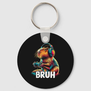 Bruh Capybaras Funny Video Games Capybara  Keychain