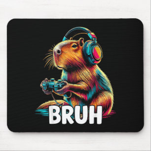 Bruh Capybaras Funny Video Games Capybara  Mouse Pad