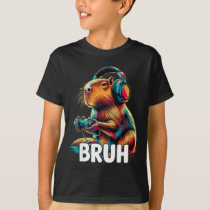 Bruh Capybaras Funny Video Games Capybara  T-Shirt