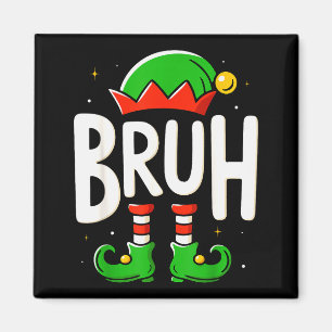 Bruh Christmas Elf Pajamas For Mens Kids Teen Boys Magnet