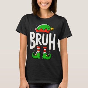 Bruh Christmas Elf Pajamas For Mens Kids Teen Boys T-Shirt
