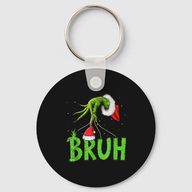 Bruh Christmas Kids Teens Boys Funny Christmas Hum Keychain (Front)