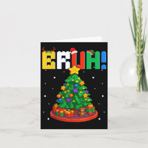Bruh Christmas Tree Master Builder Building Blocks Card