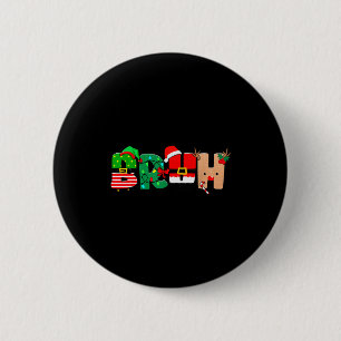 Bruh Christmas Tree Xmas Elf Santa Rudolph Pajamas 2 Inch Round Button