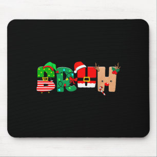 Bruh Christmas Tree Xmas Elf Santa Rudolph Pajamas Mouse Pad