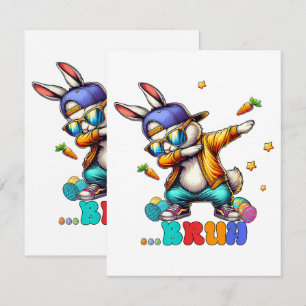 Bruh Dab Bunny Easter Funny Card