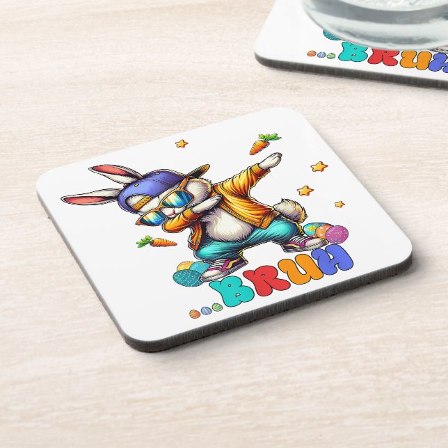 Bruh Dab Bunny Easter Funny Coaster (Left Side)