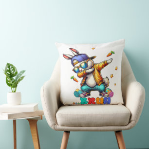 Bruh Dab Bunny Easter Funny Throw Pillow