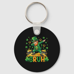 Bruh dab leprechaun funny kids boys mens st patric keychain