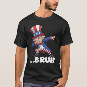 Bruh Dab Uncle Sam 4th Of July Funny Kids Boys Men T-Shirt