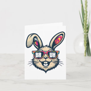 Bruh Dabbing Bunny Easter Funny Mens Kids Boys Eas Card