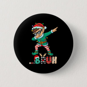 Bruh Dabbing Elf Funny Kids Boys Mens Christmas Ma 2 Inch Round Button