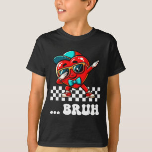 Bruh Dabbing Heart Meme Funny Saying Bro Kids Boys T-Shirt