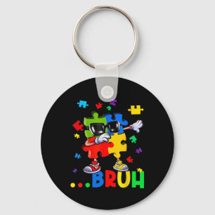 Bruh Dabbing Puzzle Autism Awareness Teens Boys Ki Keychain