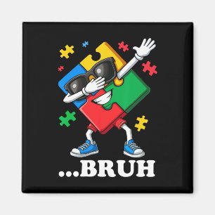 Bruh Dabbing Puzzle Funny Kids Boys Mens Autism Magnet