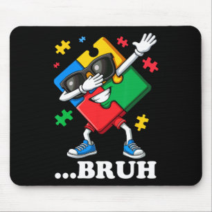 Bruh Dabbing Puzzle Funny Kids Boys Mens Autism Mouse Pad