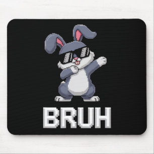Bruh Dabbing Rabbit Bunny Happy Easter Day Egg Boy Mouse Pad