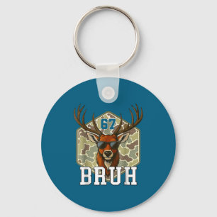 Bruh Deer 67 Funny Deer Hunting Camo Hat Youth Tee Keychain